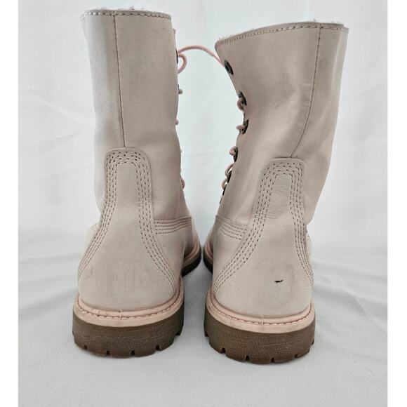 Timberland Women's Light Pink Jayne Waterproof Fold Down Boot sz 7M Fleece Basic - Picture 6 of 9